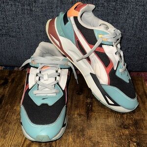 Puma Mirage Sport Hacked Lines 38550001 Mens Black Lifestyle Sneakers Shoes